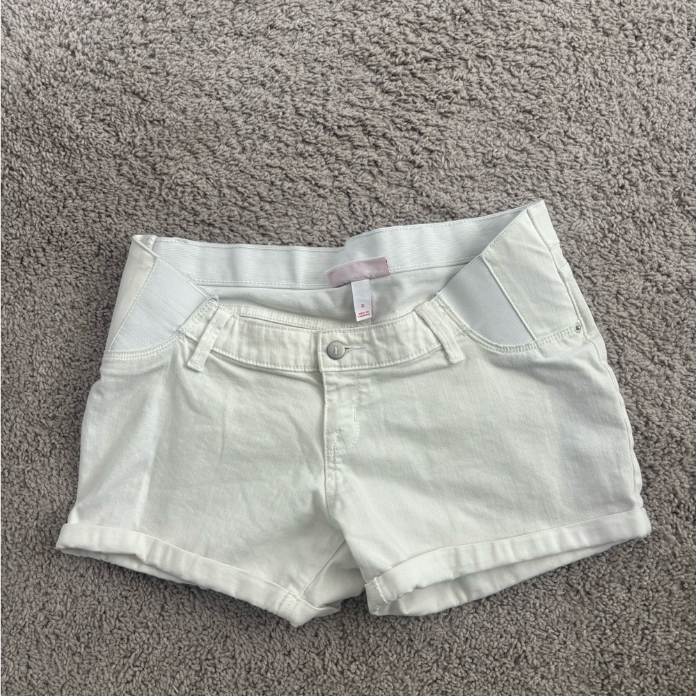 Maternity White Women's Shorts